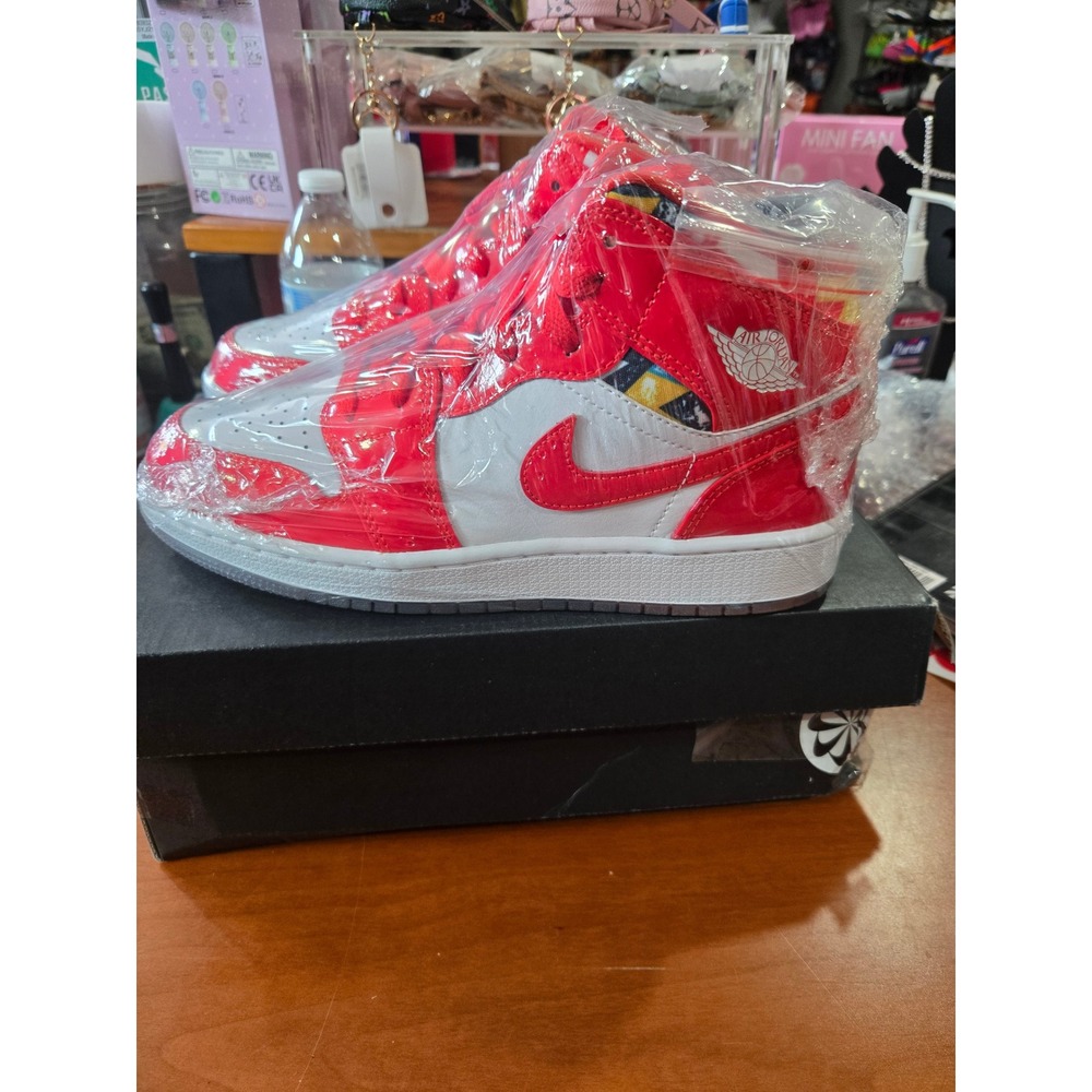 Air Jordan 1 Mid SE GS Chile Red White Pollen DC7248-600 Size 6Y
